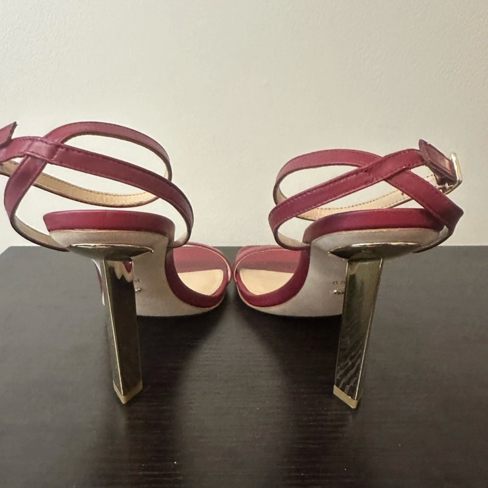 Michael Kors Halle Red Leather Heels NWOT; Size 8.5 - Picture 5 of 7